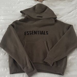 Essentials Fear of God Brown “Knit” Hoodie